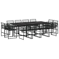 vidaXL Ensemble à manger de jardin 13 pcs noir résine tressée