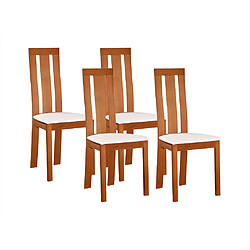 Vente-Unique Lot de 4 chaises DOMINGO - Hêtre massif chêne