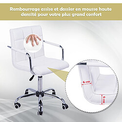 Acheter Homcom Chaise de bureau fauteuil manager pivotant blanc