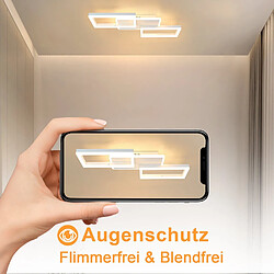 Acheter NETTLIFE Plafonnier LED 48W Lampe de Salon Dimmable avec Télécommande Design Moderne Chambre Blanc pour Cuisine Couloir Bureau