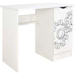 Leomark Bureau blanc avec étagère ROMA - Rouages