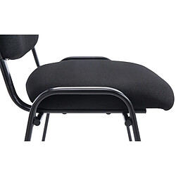 Acheter Decoshop26 Chaise de bureau salle d'attente visiteur empilable confortablement rembourré en tissu et métal noir 10_0001905