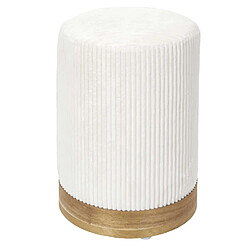 The Home Deco Factory Pouf en tissu côtelé DRAMMEN - Beige