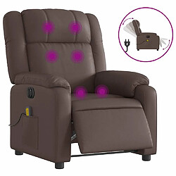 vidaXL Fauteuil de massage inclinable électrique marron similicuir