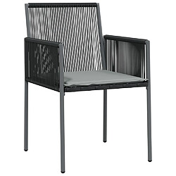 Avis Maison Chic Lot de 4 Chaises de jardin,Fauteuil d'extérieur et coussins noir 54x60,5x83,5 cm -MN48206