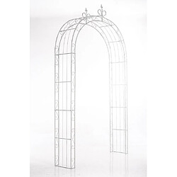 Decoshop26 Arche à rosiers pour jardin revêtue de fer hauteur 260 cm blanc vieilli MDJ10117