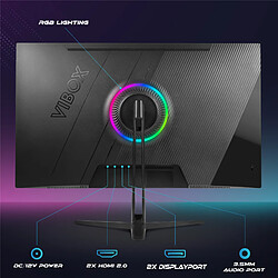 Vibox V27QHD165 Écran PC Gamer - 27 Pouces, Résolution QHD 1440p, 165Hz, 1ms, Adaptive Sync, Dalle VA, HDMI & DisplayPort pas cher