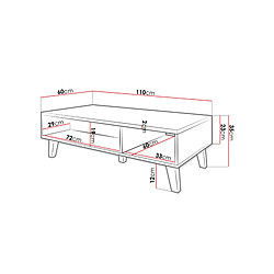 Acheter Bestmobilier Lord - table basse - bois et noir - 110 cm - style industriel