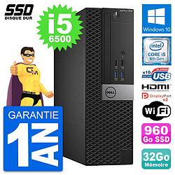 PC Dell OptiPlex 5040 SFF Intel i5-6500 RAM 32Go SSD 960Go HDMI Windows 10 Wifi - Occasion