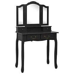 Helloshop26 Ensemble de coiffeuse avec tabouret 80 x 69 x 141 cm noir 02_0006274