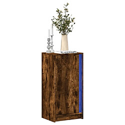 vidaXL Buffet avec LED chêne fumé 42,5x34x85 cm bois d'ingénierie