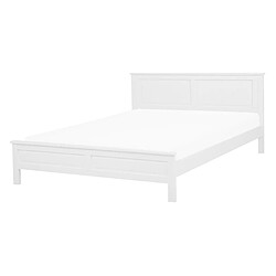 Beliani Lit double en bois blanc 140 x 200 cm OLIVET