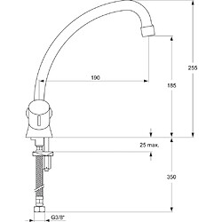 Ideal Standard - Mélangeur évier monotrou chromé ULYSSE C - D1789AA