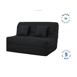 Avis DUNLOPILLO Banquette BZ - Tissu Noir + 2 coussins noir - L 140 x P 99 x H 98 cm - Made in France - ALICE