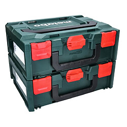 Metabo metaBOX 145 Set : 2x Coffrets 396x296x145m, système empilable - sans insert