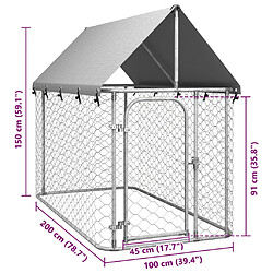 Acheter vidaXL Chenil extérieur avec toit 200x100x150 cm