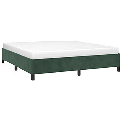 Avis Maison Chic Lit adulte - Lit simple Cadre de lit,Structure du lit Contemporain Vert foncé 180x200 cm Velours -MN91128