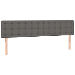 Maison Chic Lot de 2 Têtes de lit design pour chambre - Décoration de lit Gris 100x5x78/88 cm Similicuir -MN55692