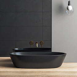 Acheter ML DESIGN MODERN LIVING Lavabo en céramique noir mat vasque à poser pour salle de bain 600x425x145 mm