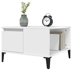 Avis vidaXL Table basse blanc 55x55x36,5 cm bois d'ingénierie