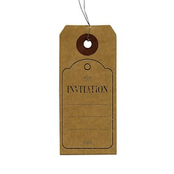 Artemio Etiquettes kraft + Tampon bois Invitation