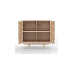 ICONIK INTERIOR Buffet en Bois Naturel - Design Boho Bali - 2 Portes - Treys Naturel pas cher