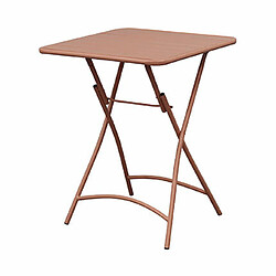 Mes Table de jardin pliable en métal terracotta - BACA