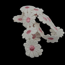 1 yard polyester fleur brodé applique dentelle garniture couture artisanat rose pas cher