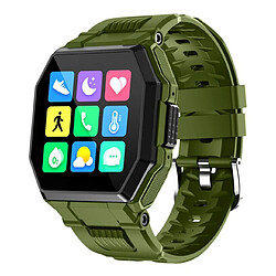 Universal Bluetooth vert appelé montre intelligente Homme Full Touch IP67 Imperméable Exercice Fitness Suivi de la tension artérielle Fréquence cardiaque Smartwatch