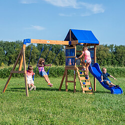 Acheter Backyard Discovery Aurora Aire de jeux en bois | Aire de Jeux Extérieur avec balançoire / toboggan / bac de sable / échelle | Balancoire Exterieur avec Toboggan, Portique Balancoire Exterieur