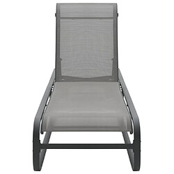 Acheter Helloshop26 Transat chaise longue bain de soleil lit de jardin terrasse meuble d'extérieur aluminium et textilène gris 02_0012252