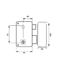 Avis Bricard Serrure en applique verticale a fouillot reversible tirant poussant Droite