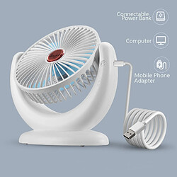 Universal Ventilateur de bureau USB de refroidissement portable 3 vitesses Mini-ventilateur personnel avec 90 angles de rotation réglables, bureau pas cher