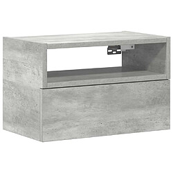 vidaXL Table de chevet murale gris béton 45x26x28,5 cm