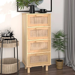 Maison Chic Buffet,Meuble de Rangement,commode pour salon,Cuisine Marron 40x30x90 cm Bois de pin massif et rotin naturel -MN87066