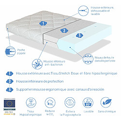 Avis Dormalit Matelas Bébé Berceau 80x40 Epaisseur 7 CM MINI CARAMEL - Déhoussable, Noyau en mousse perforée et Respirant