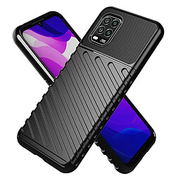 Coque en TPU surface en sergé noir pour votre Xiaomi Mi 10 Lite 5G/Mi 10 Youth 5G