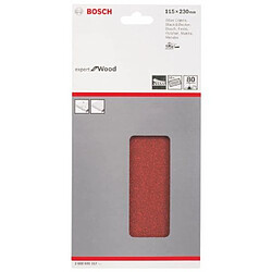 Bosch 2608605317 10 Feuilles abrasives pour ponceuses vibrantes 115 x 230 mm 14 trous Grain 80