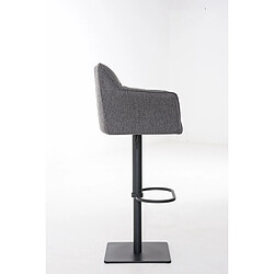 Avis Decoshop26 Tabouret de bar chaise haute de comptoir couture carrées assise en tissu gris titane cadre en métal noir 10_0004699