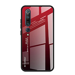 Coque en TPU dégradé de couleur rouge/noir pour votre Xiaomi Mi 10/Mi 10 Pro