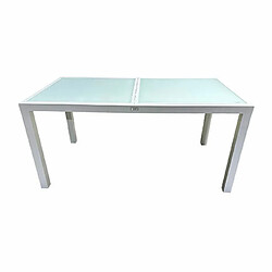 Mes Table de jardin extensible aluminium 160-240cm coloris blanc