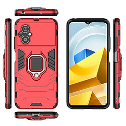 Htdmobiles Coque pour Xiaomi Poco M5 4G / M4 5G - housse etui rigide anti choc + film ecran - ROUGE