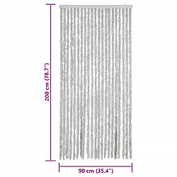 vidaXL Rideau anti-mouches gris 90x200 cm chenille pas cher