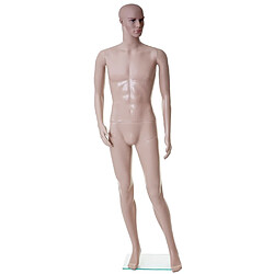 Mendler Mannequin de vitrine HWC-E37, masculin, homme, poupée de grandeur naturelle, déco, mobile 185cm