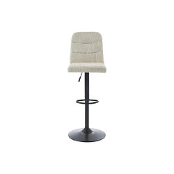 Avis Vente-Unique Lot de 2 tabourets de bar en tissu texturé et métal noir - Hauteur réglable - Beige - KELIANO