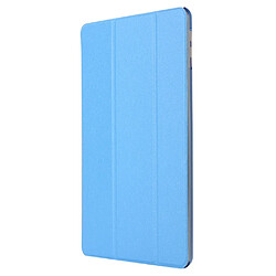 Avis Etui en PU soie avec support tri-pliure bleu clair pour votre Apple iPad 10.2 (2019)