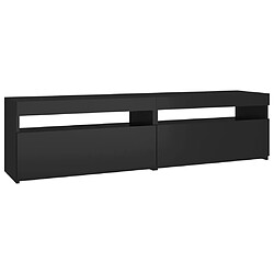 Maison Chic Meubles TV 2 pcs avec lumières LED pour salon Noir 75x35x40 cm -MN33015