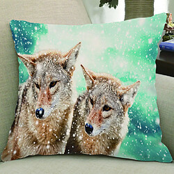 Velvet Animal Imprimé Coussin Housse Coussin Sham Taie D'oreiller 45cm Loup pas cher