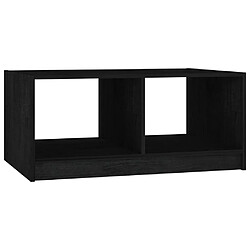 vidaXL Table basse noir 75x50x33,5 cm bois de pin massif