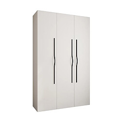 Abiks Meble Armoire à portes battantes Como 2 245,5/150/40 3 portes (blanc/noir)